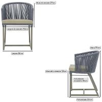 2 Cadeiras De Jantar Noronha Fendi Corda Náutica E7 Trama Prata - 2