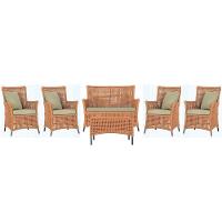 Jogo Sofá 4 Poltronas E Mesa Igapó Preta E7 Trama Original Terra Cota - 1