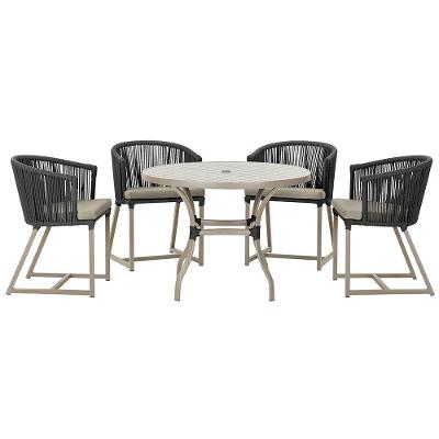 Mesa Com 4 Cadeiras E Noronha Estofado 8 Trama Original Preto