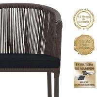 2 Cadeiras De Jantar Noronha Marrom Corda Náutica E12 Trama Marrom - 3