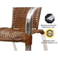 Jogo Turin 4 Cadeiras E Mesa Em Alumínio Trama Original Argila - 6