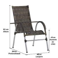 Conjunto De Cadeiras E Mesa De Centro Área Trama Original Cappuccino - 5