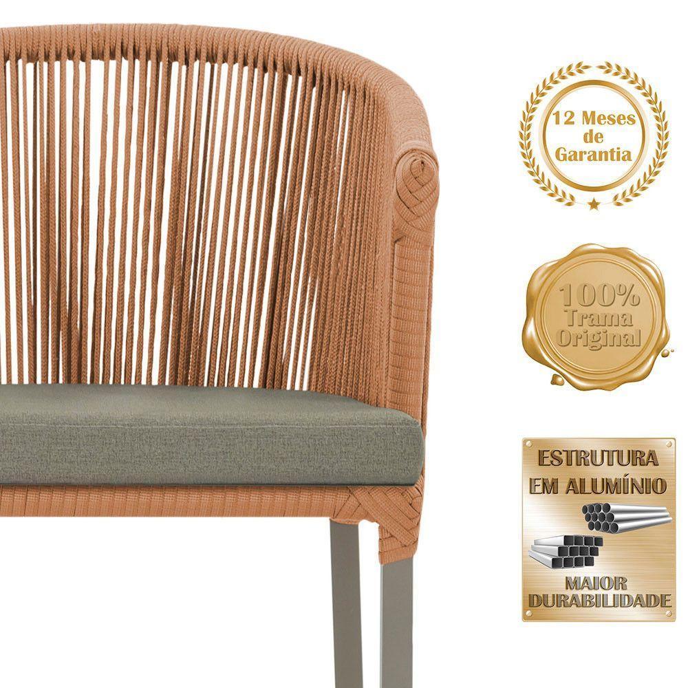 Mesa Com 4 Cadeiras E Noronha Estofado 8 Trama Original Terra Cota - 3