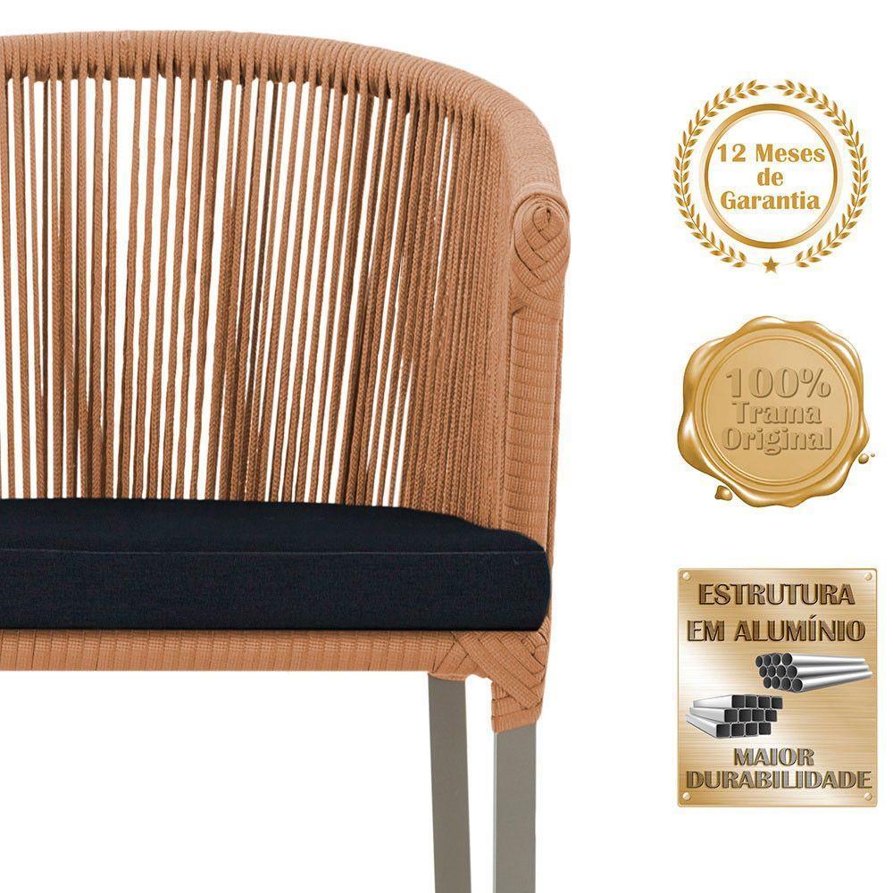 Mesa Com 4 Cadeiras E Noronha Estofado 12 Trama Original Terra Cota - 4