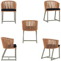 Mesa Com 4 Cadeiras E Noronha Estofado 12 Trama Original Terra Cota - 2