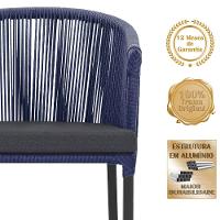 Mesa Com 4 Cadeiras E Noronha Estofado 11 Trama Original Azul - 3