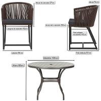 Mesa Com 4 Cadeiras E Noronha Estofado 11 Trama Original Marrom - 2