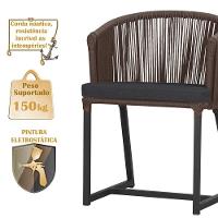 Mesa Com 4 Cadeiras E Noronha Estofado 11 Trama Original Marrom