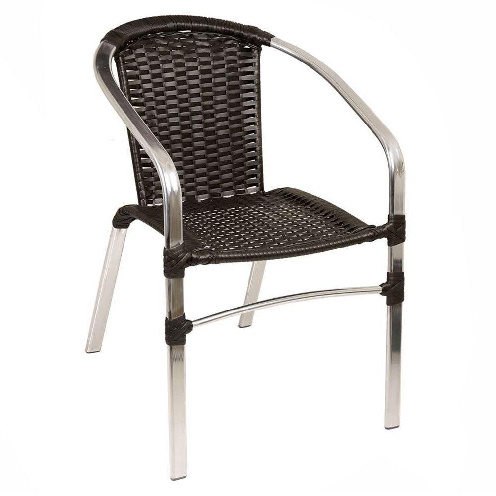 Jogo Turin 4 Cadeiras E Mesa Em Alumínio Trama Original Preto - 4