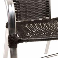 Jogo Turin 4 Cadeiras E Mesa Em Alumínio Trama Original Preto - 2