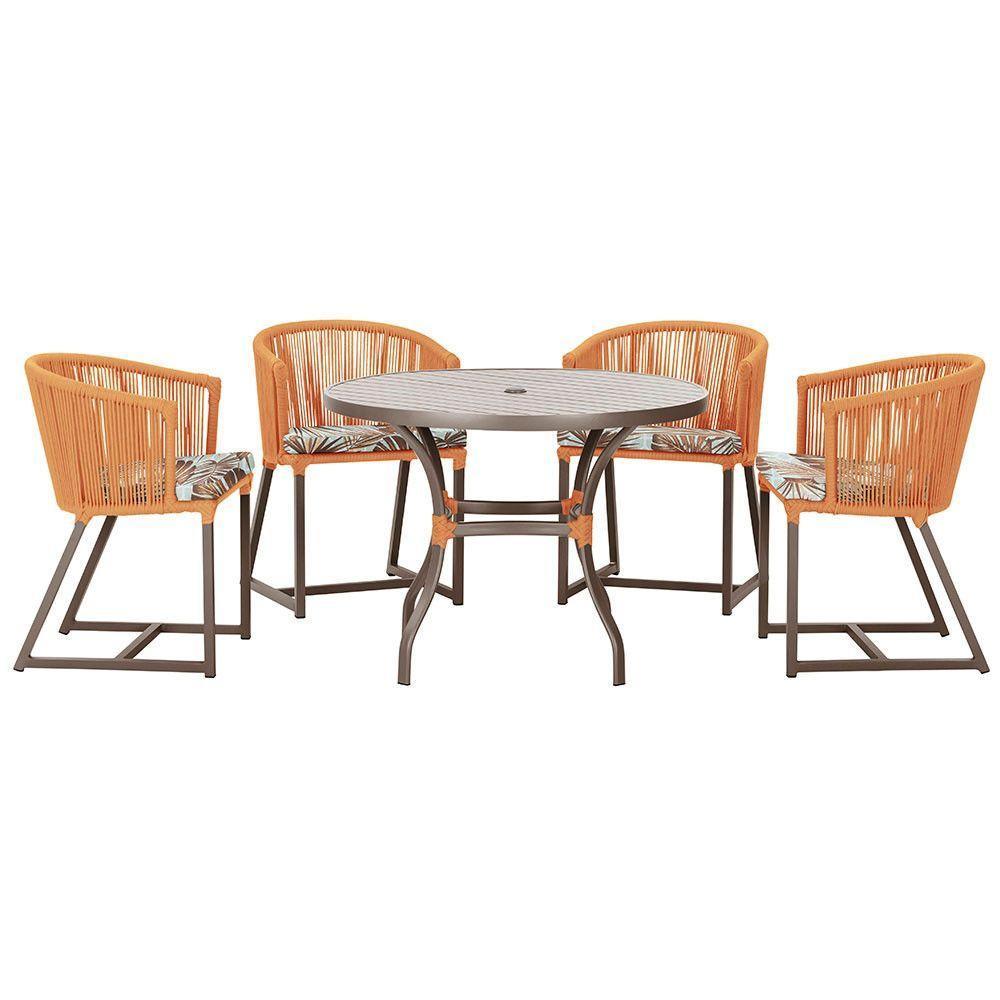 Mesa Com 4 Cadeiras E Noronha Estofado 6 Trama Original Terra Cota - 1