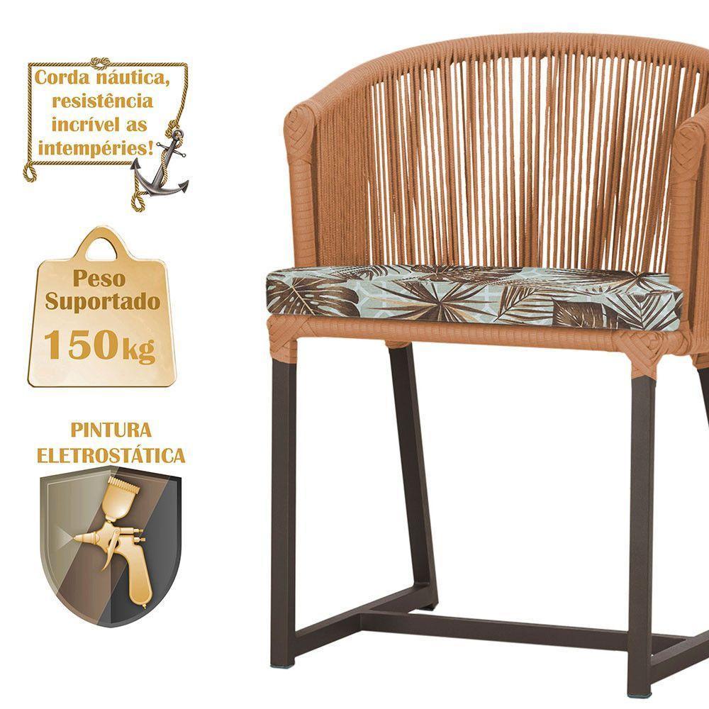 Mesa Com 4 Cadeiras E Noronha Estofado 6 Trama Original Terra Cota - 4