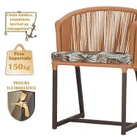 Mesa Com 4 Cadeiras E Noronha Estofado 6 Trama Original Terra Cota