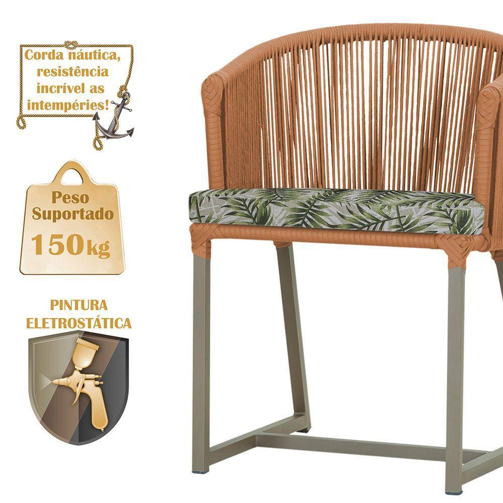 Mesa Com 4 Cadeiras E Noronha Estofado 5 Trama Original Terra Cota - 4