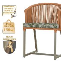 Mesa Com 4 Cadeiras E Noronha Estofado 5 Trama Original Terra Cota