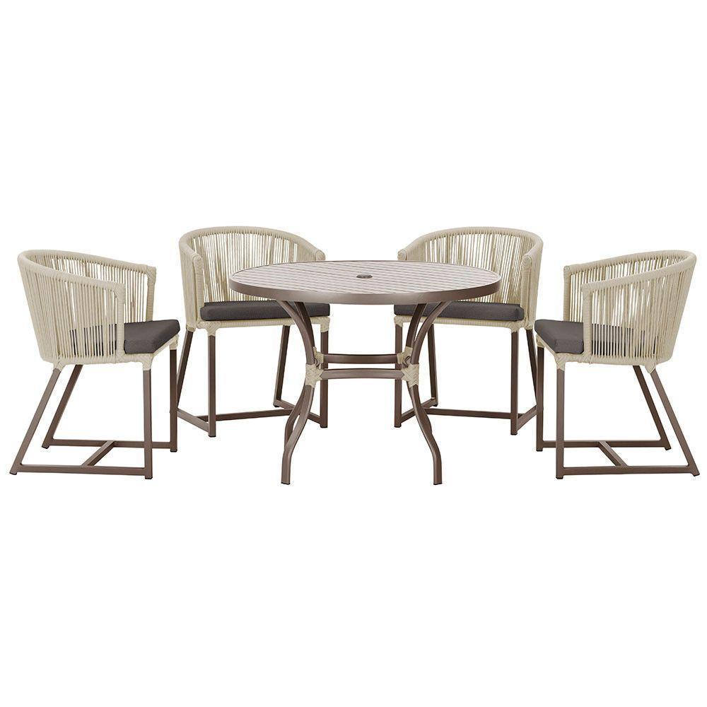 Mesa Com 4 Cadeiras E Noronha Estofado 11 Trama Original Rami - 1