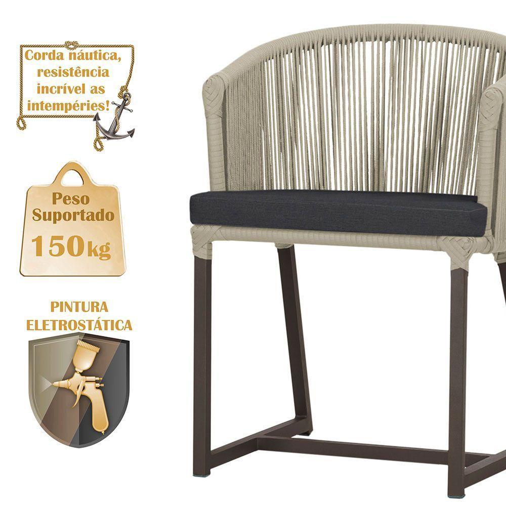 Mesa Com 4 Cadeiras E Noronha Estofado 11 Trama Original Rami - 4