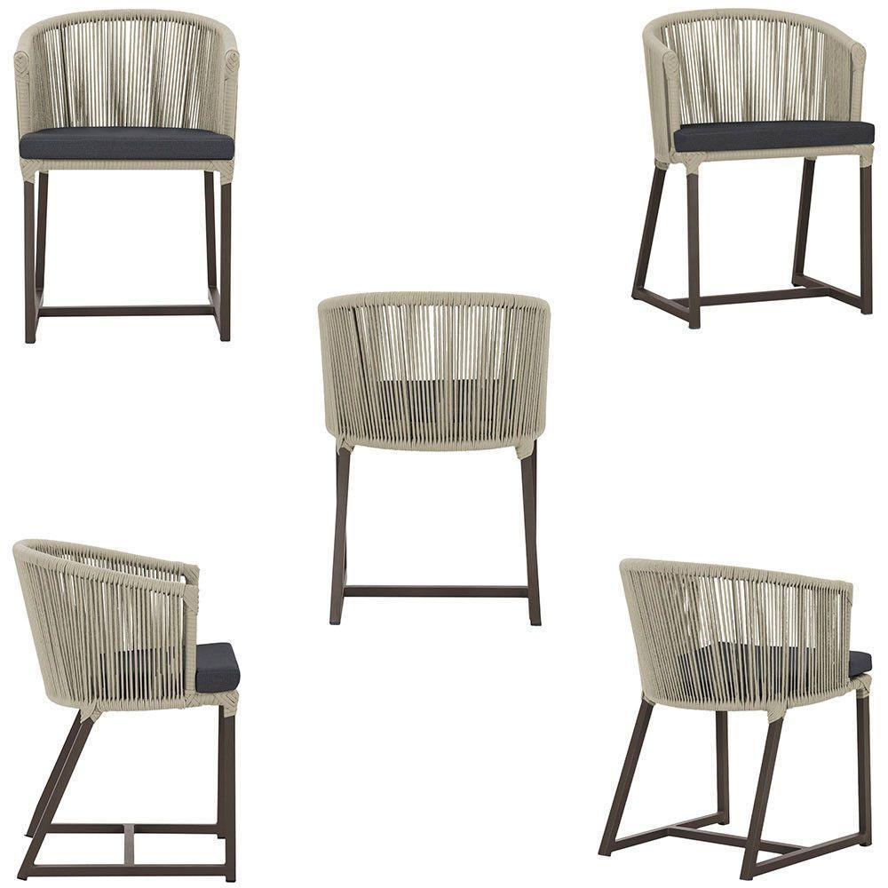 Mesa Com 4 Cadeiras E Noronha Estofado 11 Trama Original Rami - 5