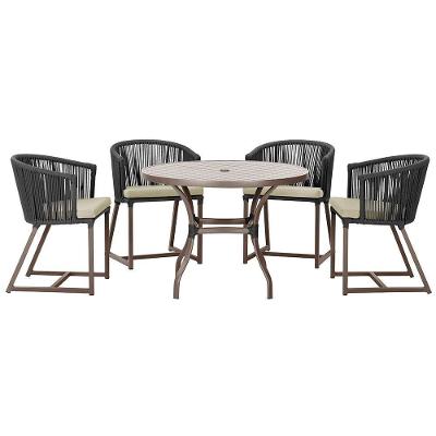 Mesa Com 4 Cadeiras E Noronha Estofado 7 Trama Original Preto