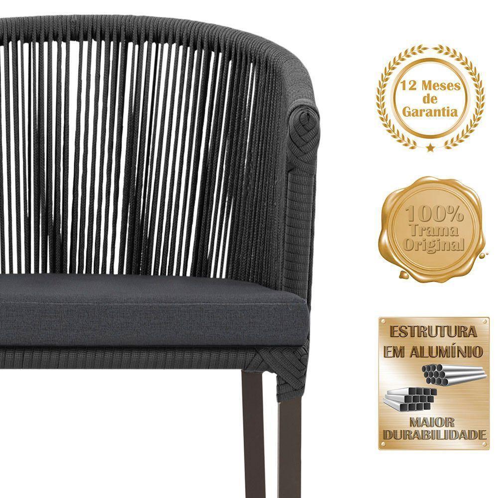 Mesa Com 4 Cadeiras E Noronha Estofado 11 Trama Original Preto - 3