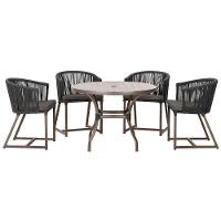 Mesa Com 4 Cadeiras E Noronha Estofado 11 Trama Original Preto - 1