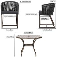 Mesa Com 4 Cadeiras E Noronha Estofado 11 Trama Original Preto - 2