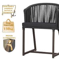 Mesa Com 4 Cadeiras E Noronha Estofado 11 Trama Original Preto