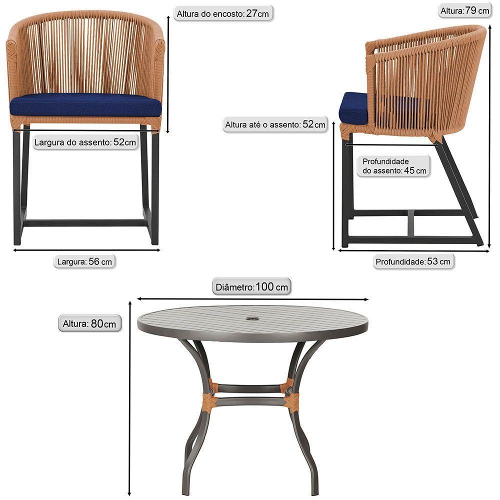 Mesa Com 4 Cadeiras E Noronha Estofado 10 Trama Original Terra Cota - 2