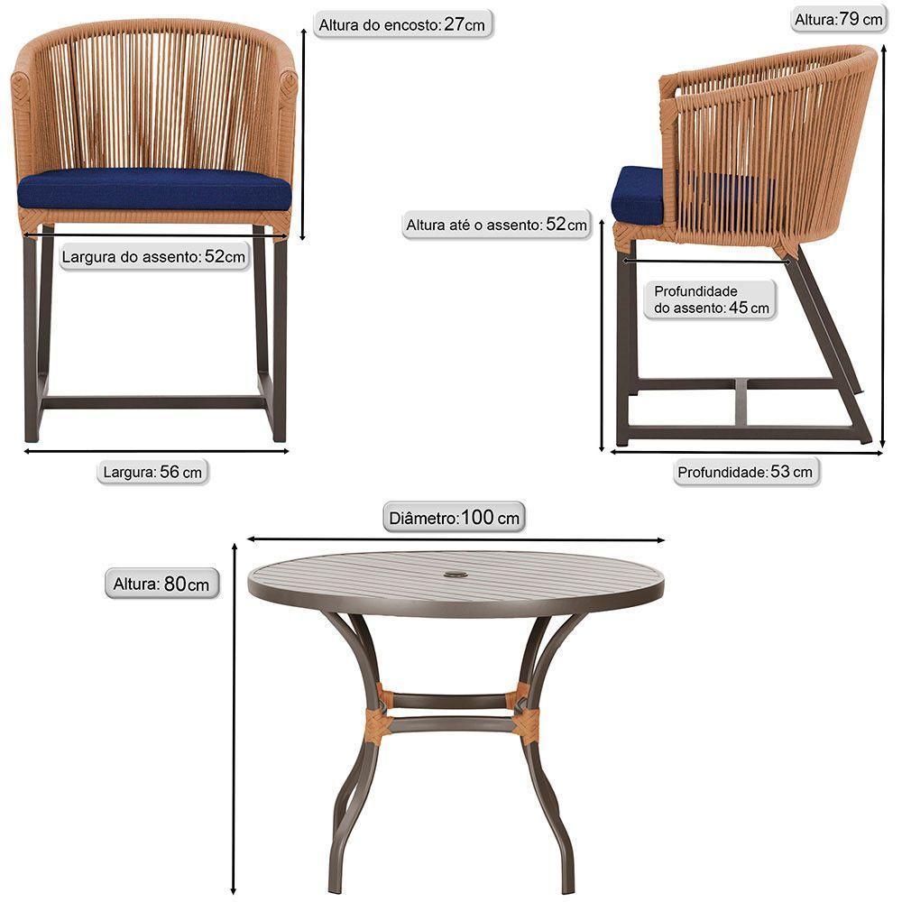 Mesa Com 4 Cadeiras E Noronha Estofado 10 Trama Original Terra Cota - 2