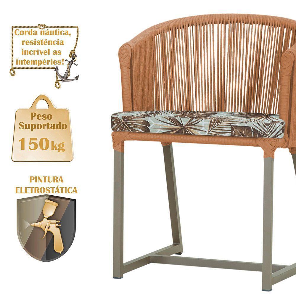 Mesa Com 4 Cadeiras E Noronha Estofado 6 Trama Original Terra Cota - 4