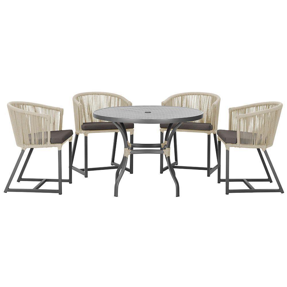 Mesa Com 4 Cadeiras E Noronha Estofado 11 Trama Original Rami - 1