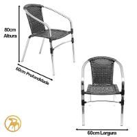 Jogo Turin 4 Cadeiras E Mesa Em Alumínio Trama Original Cappuccino