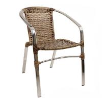 Jogo Turin 4 Cadeiras E Mesa Em Alumínio Trama Original Cappuccino - 6