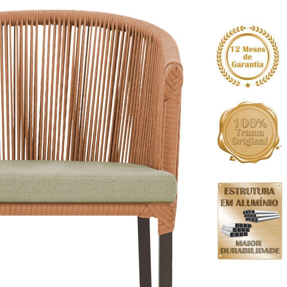 Mesa Com 4 Cadeiras E Noronha Estofado 7 Trama Original Terra Cota - 2