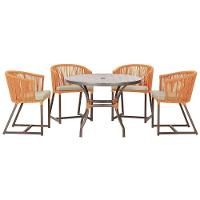 Mesa Com 4 Cadeiras E Noronha Estofado 7 Trama Original Terra Cota - 1