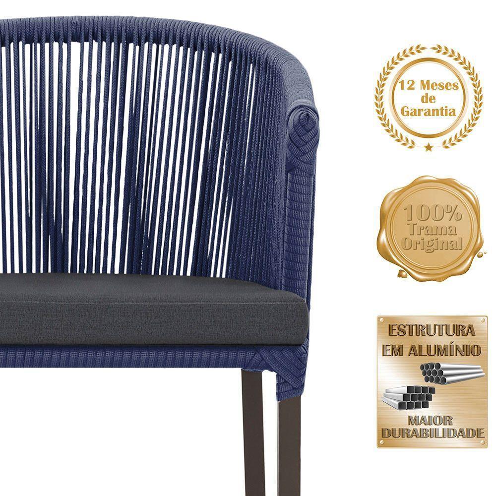 Mesa Com 4 Cadeiras E Noronha Estofado 11 Trama Original Azul - 3