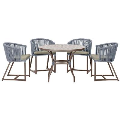 Mesa Com 4 Cadeiras E Noronha Estofado 8 Trama Original Prata