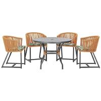 Mesa Com 4 Cadeiras E Noronha Estofado 5 Trama Original Terra Cota - 1