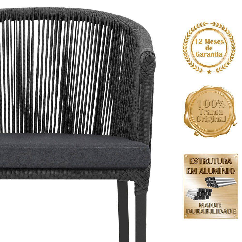 Mesa Com 4 Cadeiras E Noronha Estofado 11 Trama Original Preto - 3