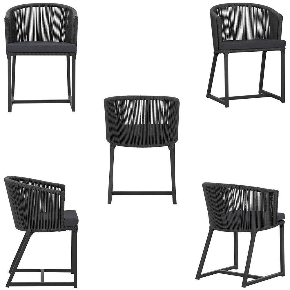 Mesa Com 4 Cadeiras E Noronha Estofado 11 Trama Original Preto - 5