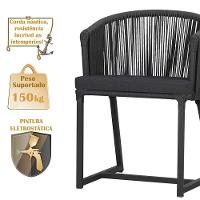 Mesa Com 4 Cadeiras E Noronha Estofado 11 Trama Original Preto