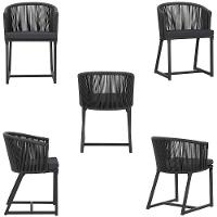 Mesa Com 4 Cadeiras E Noronha Estofado 11 Trama Original Preto - 5