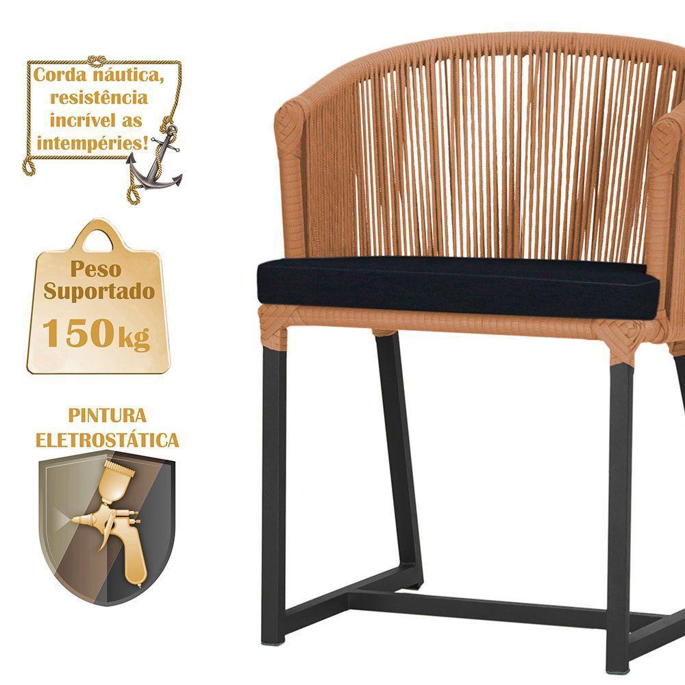 Mesa Com 4 Cadeiras E Noronha Estofado 12 Trama Original Terra Cota - 4