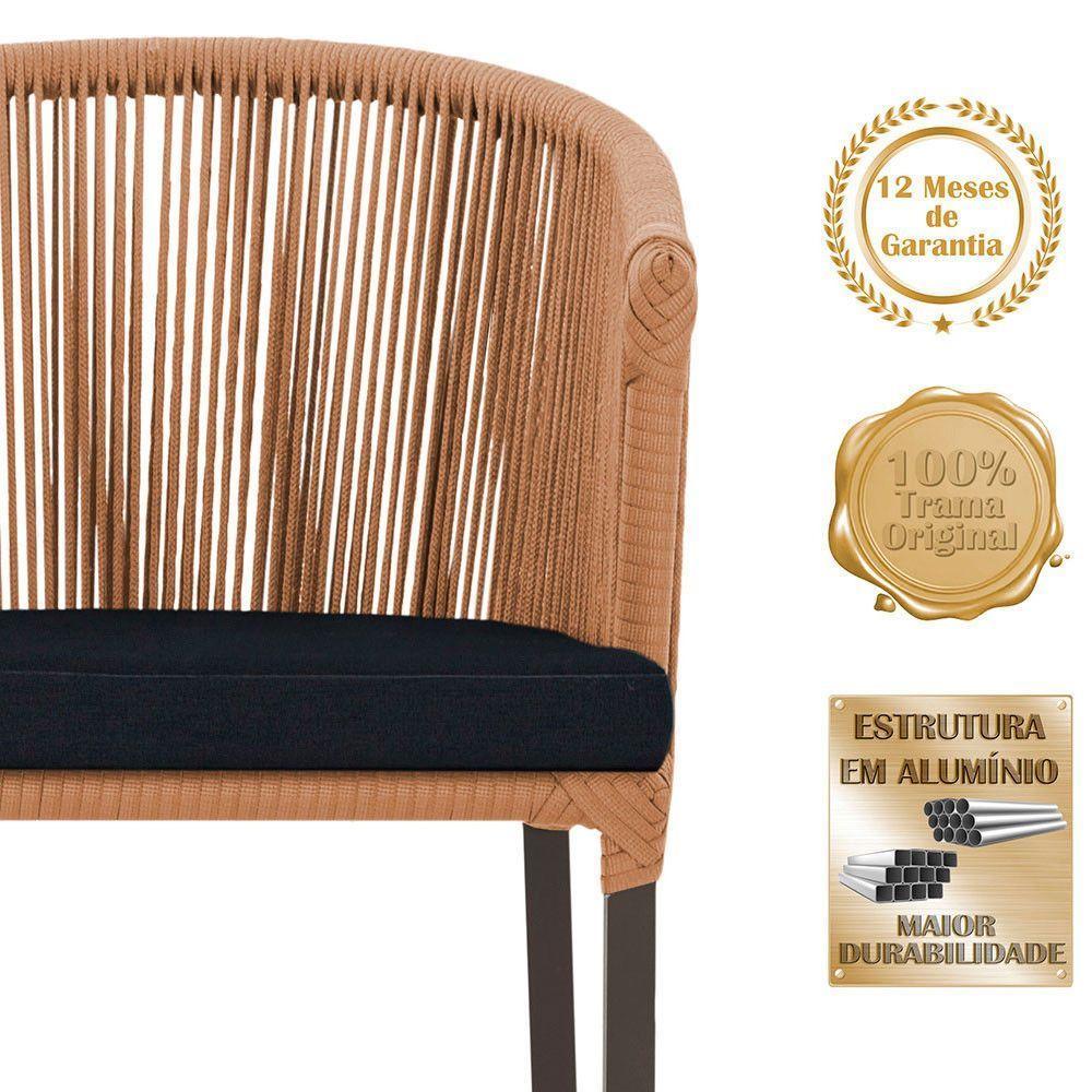 Mesa Com 4 Cadeiras E Noronha Estofado 12 Trama Original Terra Cota - 3