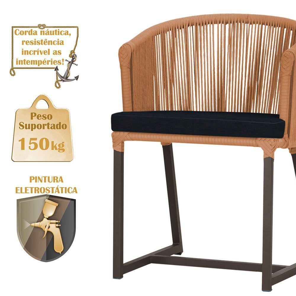 Mesa Com 4 Cadeiras E Noronha Estofado 12 Trama Original Terra Cota - 4