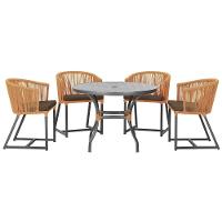 Mesa Com 4 Cadeiras E Noronha Estofado 9 Trama Original Terra Cota - 1