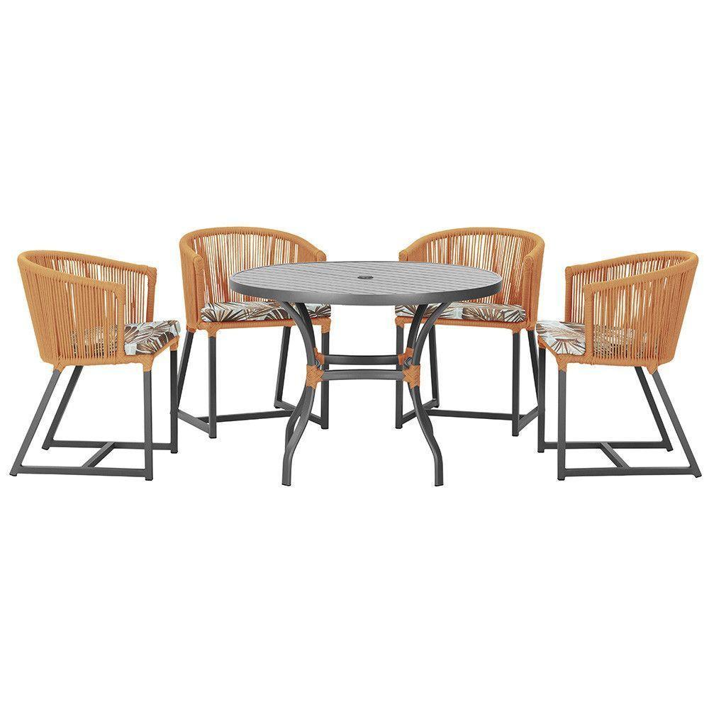 Mesa Com 4 Cadeiras E Noronha Estofado 6 Trama Original Terra Cota - 1