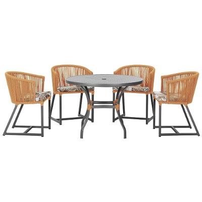 Mesa Com 4 Cadeiras E Noronha Estofado 6 Trama Original Terra Cota