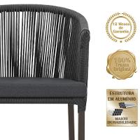 Mesa Com 6 Cadeiras Jantar Noronha Marrom E11 Trama Original Preto - 3