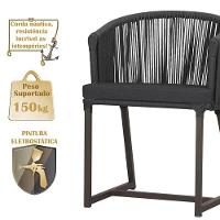 Mesa Com 6 Cadeiras Jantar Noronha Marrom E11 Trama Original Preto